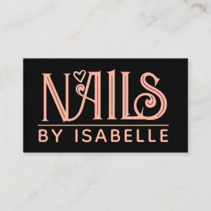 Nail Tech Nail Artist Pink Black Business Card