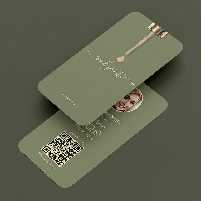 Nail Tech Nail Salon Sage Minimal  Business Card (Nail Tech Nail Salon Sage Minimal Business Card
)