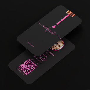 Nail Tech Script Pink Nail Polish Salon Minimal Business Card