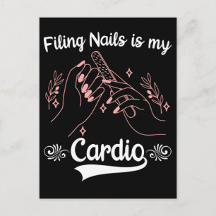 Nail Tech Sport Cosmetics Nail Filing Manicurist Postcard