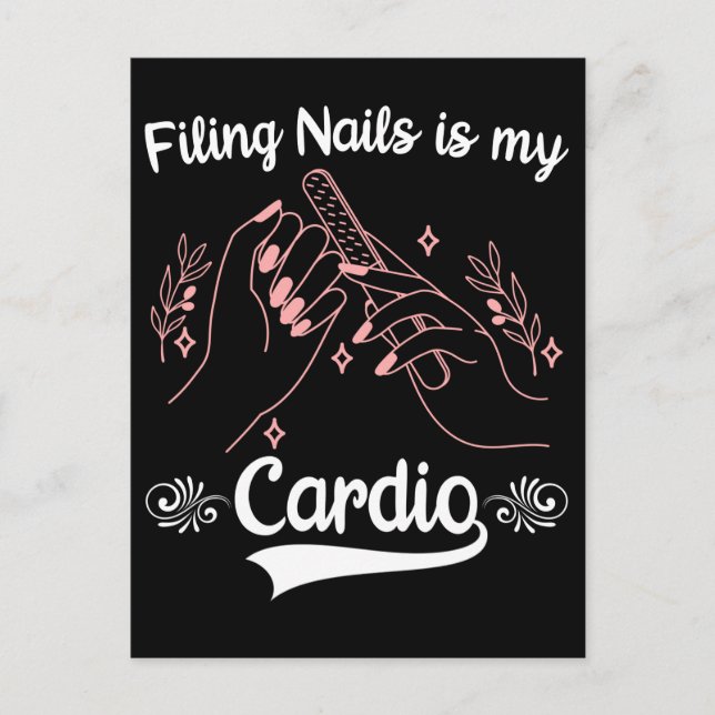 Nail Tech Sport Cosmetics Nail Filing Manicurist Postcard (Front)