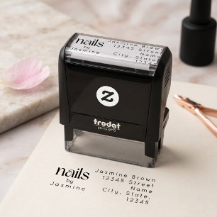 Nail Tech Studio Custom Return Address Elegant Self-inking Stamp