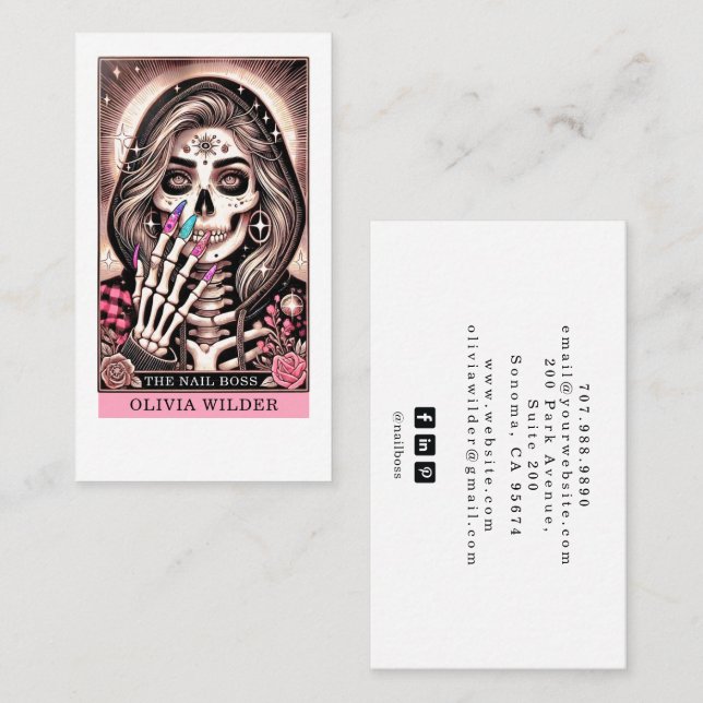 Nail Tech Tarot Card Business Card (Front/Back)
