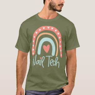 Nail Tech Technician Manicurist Boho Rainbow T-Shirt