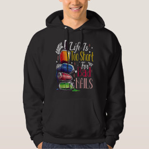 Nail Tech Technician Manicurist Woman Colourful Po Hoodie