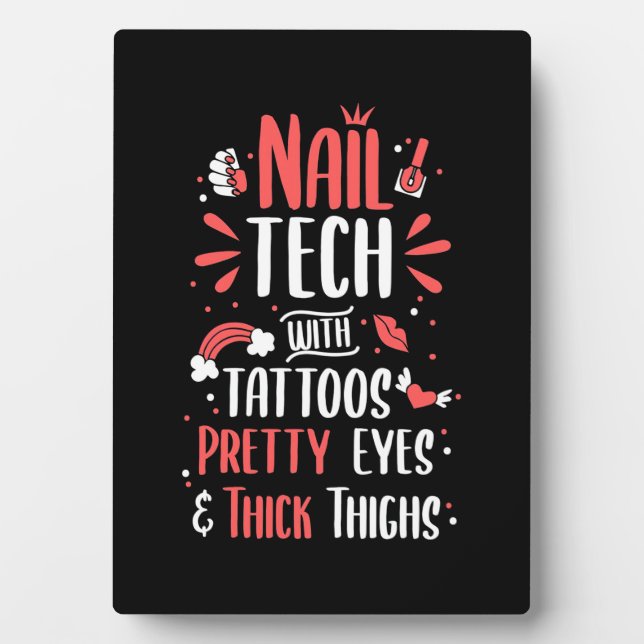 Nail Tech With Tattoos Plaque (Front)
