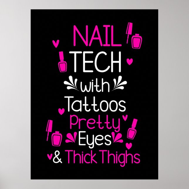Nail Tech With Tattoos Poster (Front)