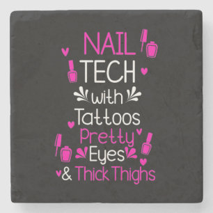 Nail Tech With Tattoos Stone Coaster