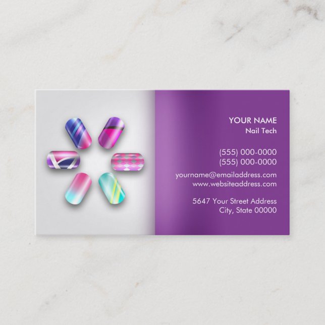 Nail Technician Appointment  Business  Card (Front)