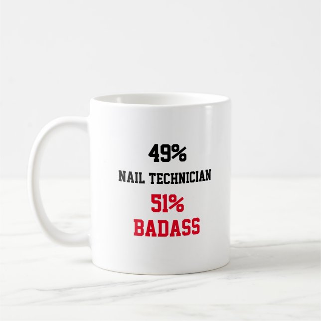 Nail Technician Badass Coffee Mug (Left)