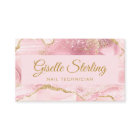 Nail Technician Blush Pink Gold Agate Marble