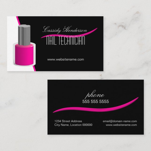 Nail Technician Business Card (Front/Back)