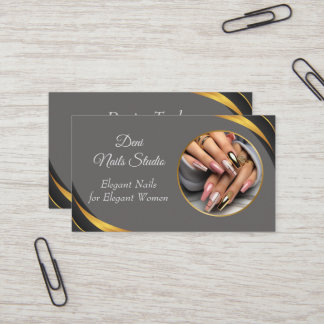 Nail Technician Business Card – Chic, Editable Des