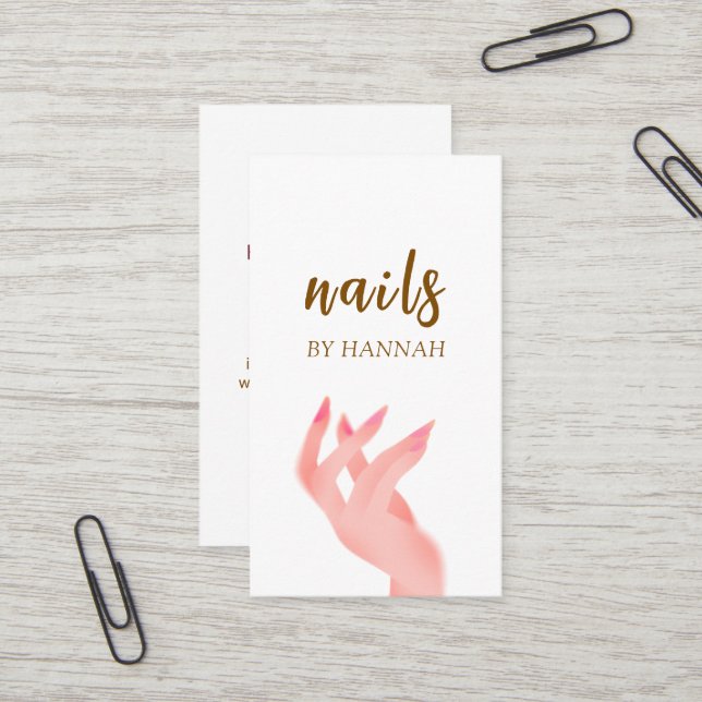 Nail Technician Business Card | Printable Design (Front/Back In Situ)