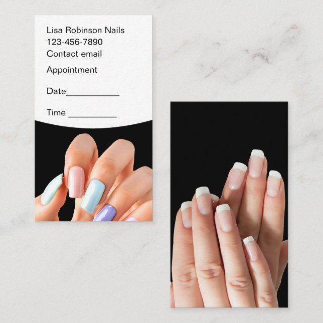 Nail Technician Client Appointment Cards (Front/Back)