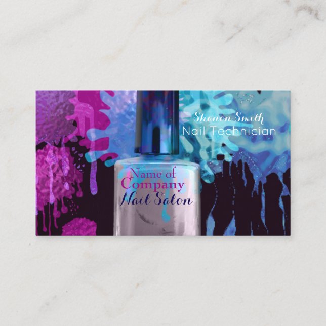 Nail Technician colourful splatter- Appointment Card (Front)