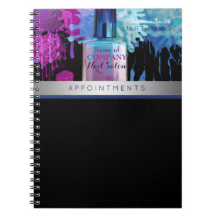 Nail Technician colourful splatter design Notebook