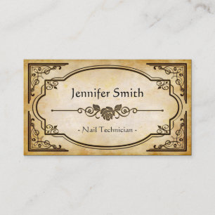 Nail Technician - Elegant Vintage Antique Business Card