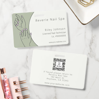 Nail Technician ID Badge Licensed Nail Tech