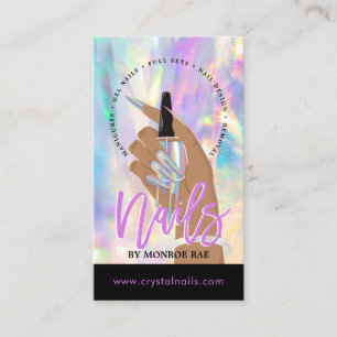 Nail Technician Nail Salon Artist Holographic Business Card
