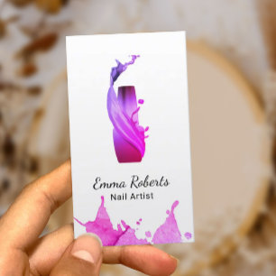 Nail Technician Nail Salon Manicurist Watercolor Business Card