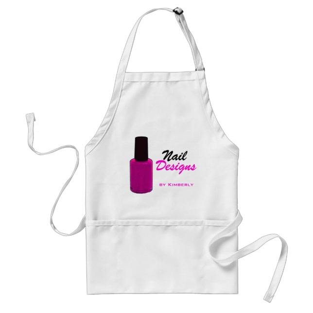 Nail Technician Pink Accents Business Apron (Front)