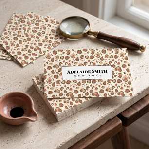 Nail Technician QR CODE Animal Skin Leopard Spot Business Card