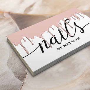 Nail Technician Rose Gold Dripping Manicurist Business Card