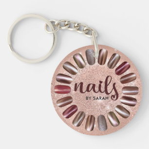 Nail Technician Rose Gold Personalised Key Ring