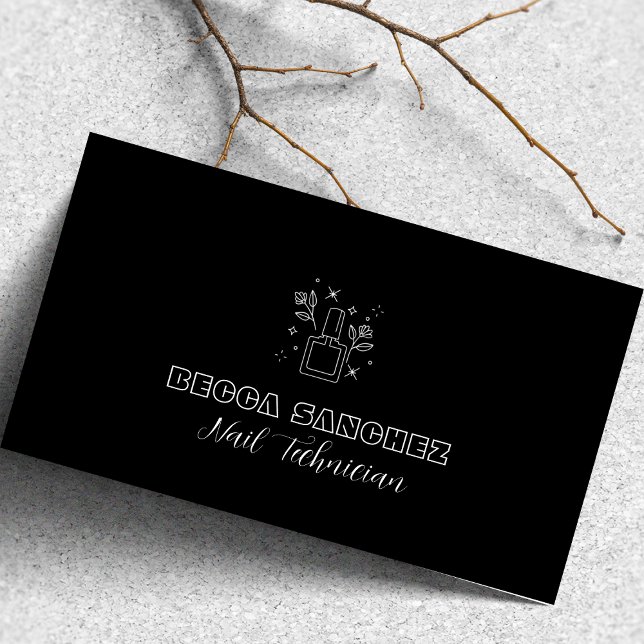 Nail Technician Simple Minimal Business Card (Creator Uploaded)