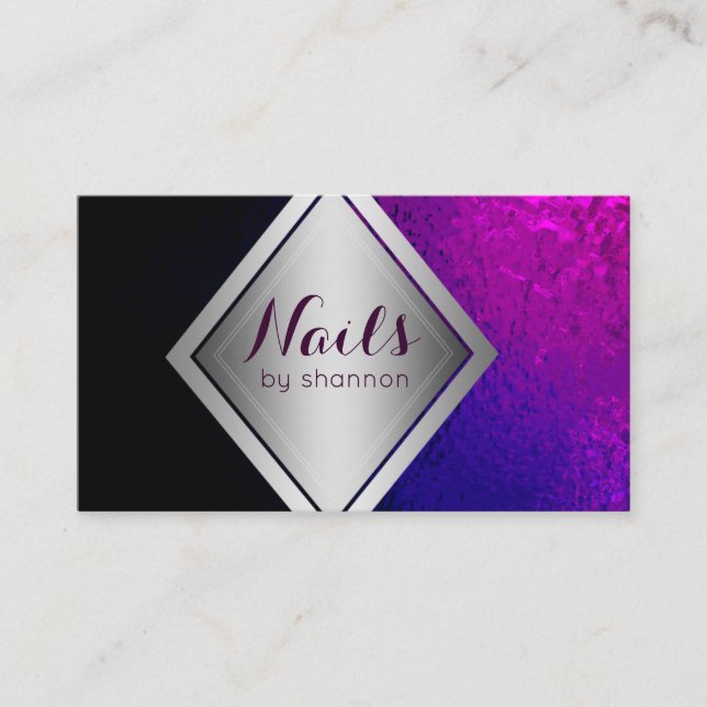 Nail technician- Trendy beauty salon business card (Front)