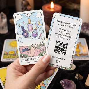 Nail Technician Vintage Pink Tarot Business Card