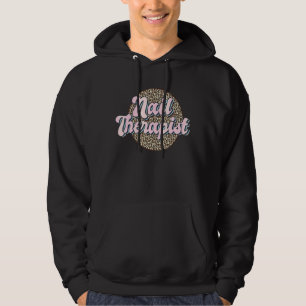 Nail Therapist Leopard Nail Artist Nail Tech 1 Hoodie