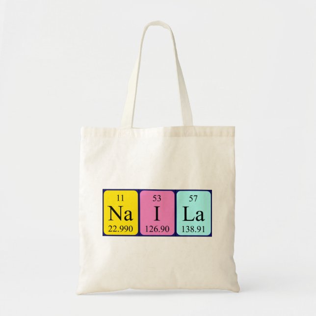 Naila periodic table name tote bag (Front)