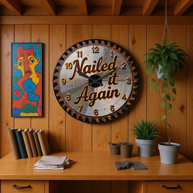 Nailed It Again Saw Blade  Large Clock (Creator Uploaded)