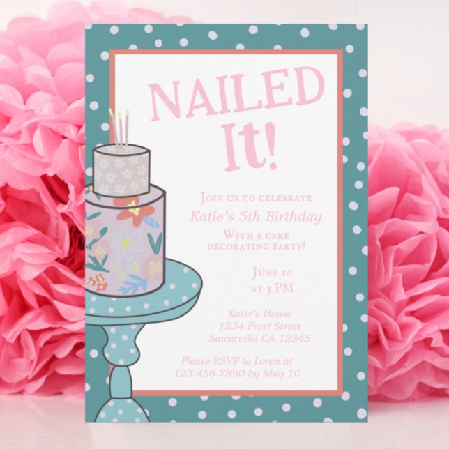 Nailed It Baking Cake Decorating Birthday Invitation (Creator Uploaded)