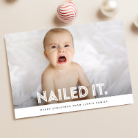 Nailed It Cute Funny Family Kids Christmas Photo
