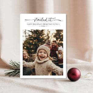 Nailed It Funny Family Photo Kids Fun Christmas Holiday Card