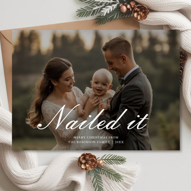 Nailed It Joyful Family Holiday Greeting Card (Creator Uploaded)