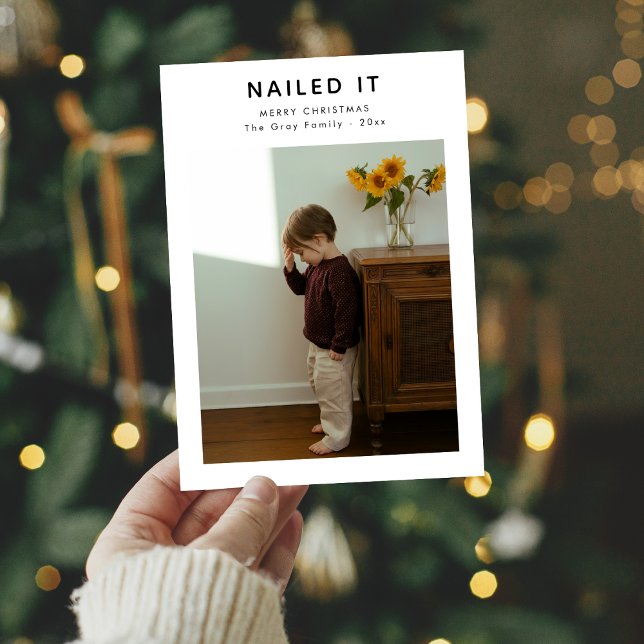 Nailed It Modern Family Funny Photo Christmas Holiday Card (Creator Uploaded)
