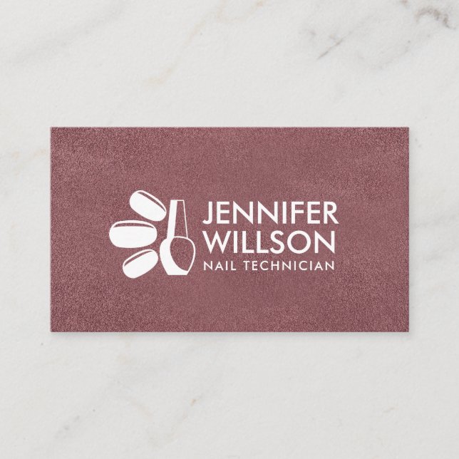 Nails and Nail polish logo Appointment  Business C Business Card (Front)