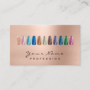 Nails Art Beauty Glitter Rose Gold Lux Business Card