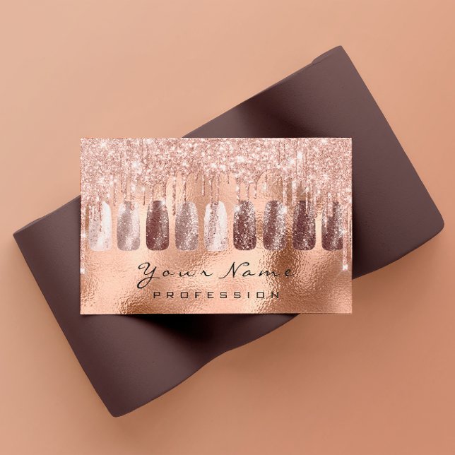 Nails Art Glitter Skinny Rose Gold  Manicure Spark Business Card (
The glitter and rose gold elements are simulated in the artwork by the Creator. These elements will)