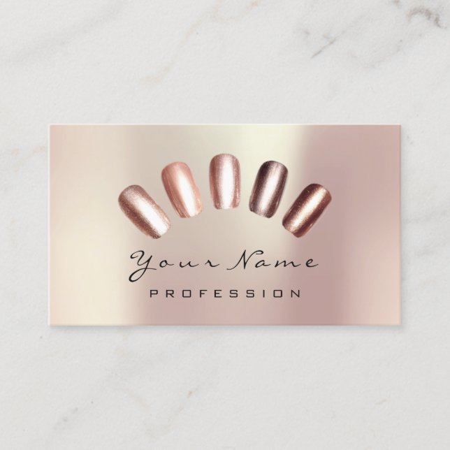Nails Art Glitter Skinny Rose Manicure Pedicure Business Card (Front)