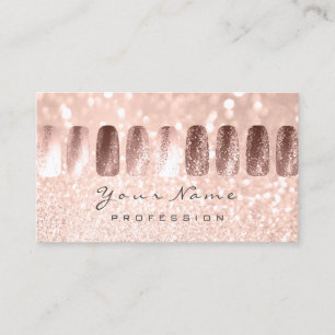 Nails Art Manicure Glitter Skinny Pink Rose Business Card