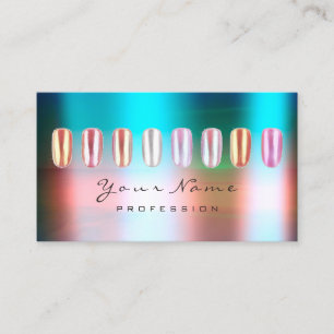 Nails Artist Beauty Studio Ombre Ocean Blue Business Card