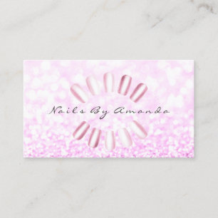 Nails Artist Makeup Glitter Pink Appointment Card