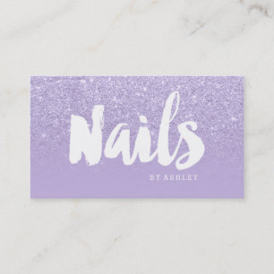 Nails artist modern typography lavender purple business card