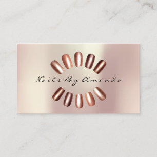 Nails Artist Spark Pearly Rose Gold Bronze Shine Business Card