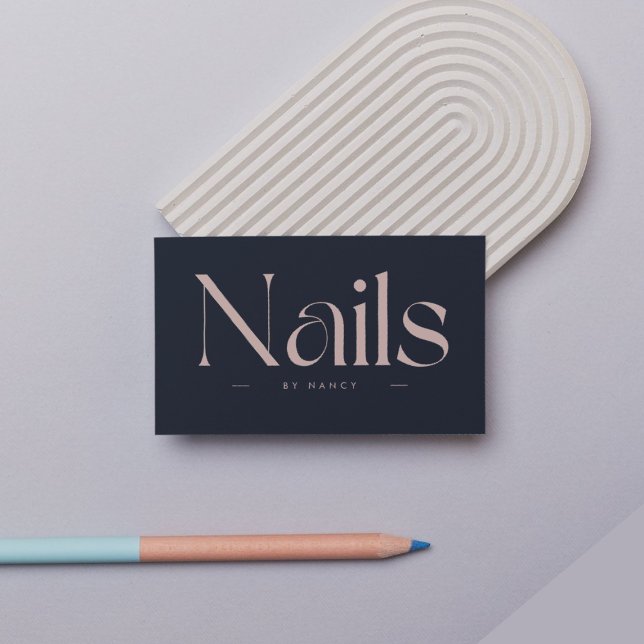 Nails Bold Typography blush pink  Business Card (Creator Uploaded)